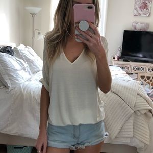 Francesca’s Oversized Cream T-Shirt